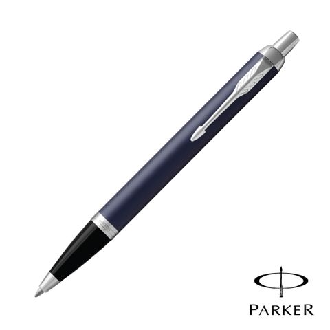 PARKER 派克 NEW IM 霧藍白夾 原子筆 (免費客製化服務)