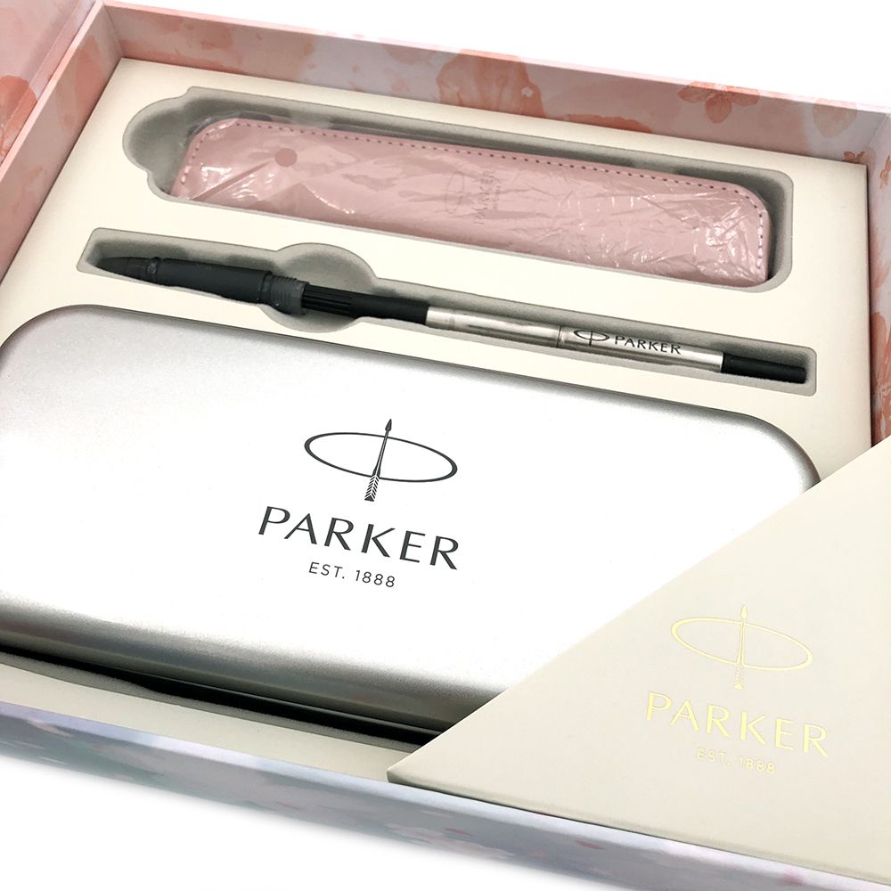 PARKER 派克 《新Vector威雅XL 櫻花粉鋼筆卡水皮套禮盒組》【美國 】櫻花將燦冬盡風暖暖冬春日首發