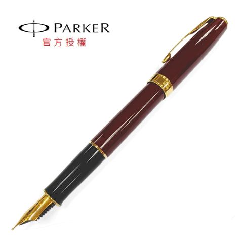 PARKER 派克 08 商籟 麗雅紅金夾鋼筆(不鏽鋼尖)