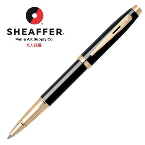 SHEAFFER 西華 9322 100系列 黑亮漆金夾 鋼珠筆 E1932251