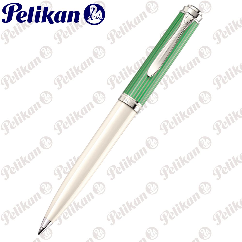 Pelikan 百利金 《K605 限量綠白條紋 鉑金夾 原子筆》【德國  】送原廠手提袋