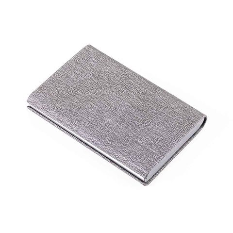 【TROIKA】金屬皮革RFID卡夾-灰#輕薄美型名片夾