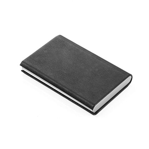 【TROIKA】金屬皮革RFID卡夾-黑#輕薄美型名片夾