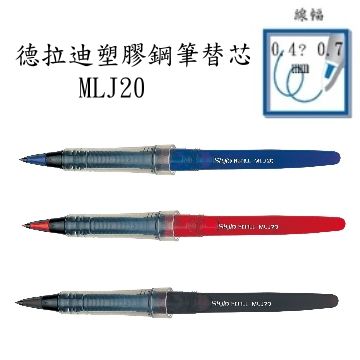 Pentel 飛龍 德拉迪塑膠鋼筆筆芯MLJ20 2支裝