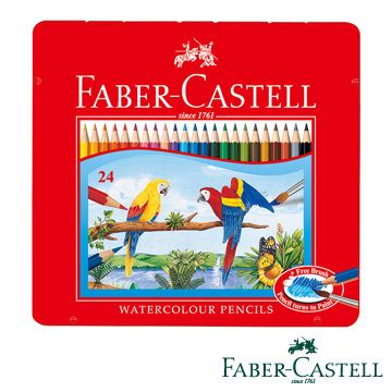 Faber-Castell 輝柏  紅色系 水性色鉛筆24色(精緻鐵盒)