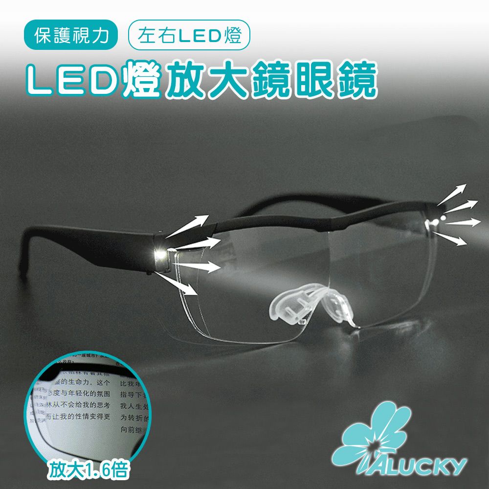 Alucky 愛樂奇 左右LED燈180度射光交叉視角光線均勻明亮