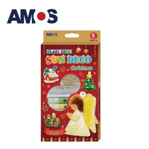 韓國AMOS 6色聖誕節主題模型版DIY玻璃彩繪組
