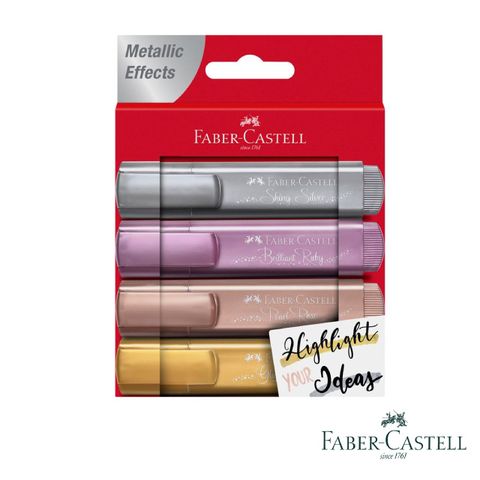 ★最用心的成長文具★Faber-Castell 紅色系 金屬螢光筆4色組