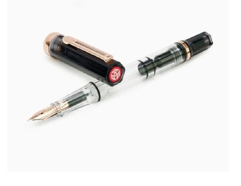 臺灣 TWSBI 三文堂 ECO RG 活塞上墨鋼筆-黑色玫瑰金 EF/F/M/B/1.1mm尖可選