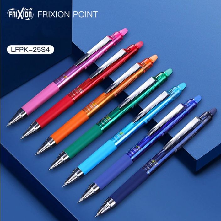 PILOT 百樂   Frixion 極細按鍵自動魔擦筆-0.4mm 針錐型筆尖(LFPK-25S4)