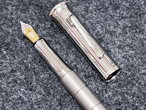 Faber-Castell 輝柏 德國 伯爵 Classic Anello Titanium 經典系列銀環鈦金 鋼筆 18K筆尖(145641)