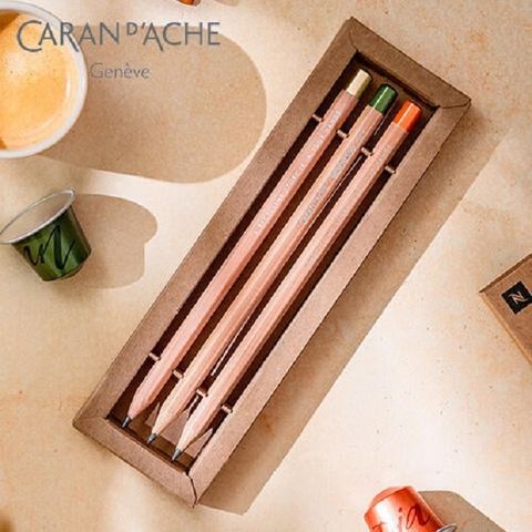 CARAN d'ACHE 瑞士卡達 瑞士 卡達 CARAN DACHE NESPRESSO 咖啡膠囊聯名 第五代 限定瑞士原木鉛筆組II(341.103)