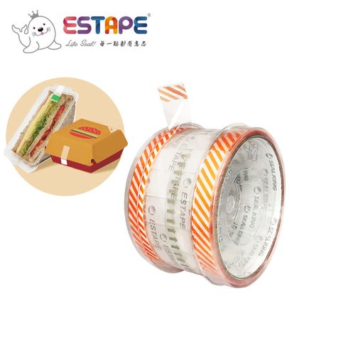 ESTAPE 王佳 抽取式OPP封口透明膠帶斜紋橘14mm x 55mm/易撕貼