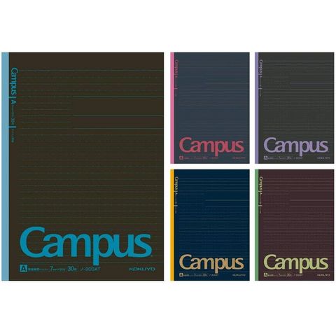 KOKUYO Campus 2020限定點線筆記本(5冊裝) -黑色螢光A:行高7mm