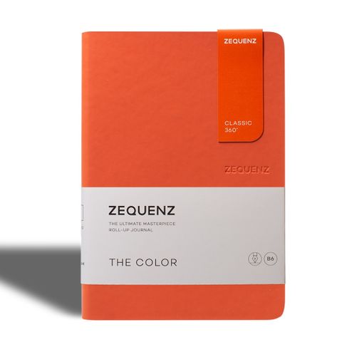 ZEQUENZ 360度可捲曲筆記本-繽紛系列B6/橘色/點陣內頁