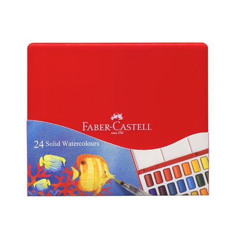 Faber-Castell 輝柏 德國 美術生指定用品 24色攜帶型水彩塊套組