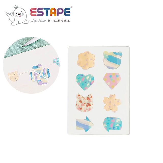 ESTAPE 王佳 造型便利貼條紋熊120張/貼紙/memo/重覆黏貼