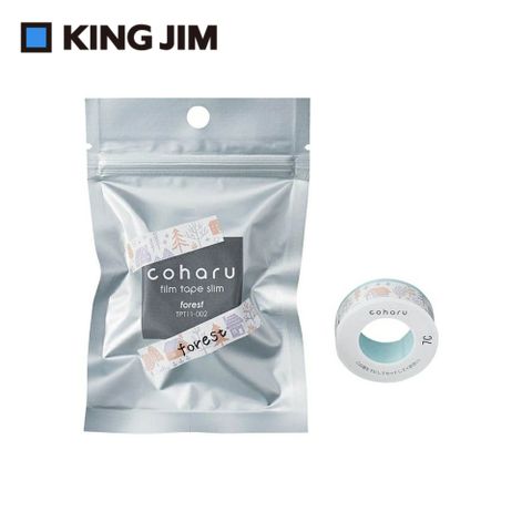【KING JIM】TEPRA LITE 熱感式標籤薄膜自黏膠帶 11mm 森林(TPT11-002)