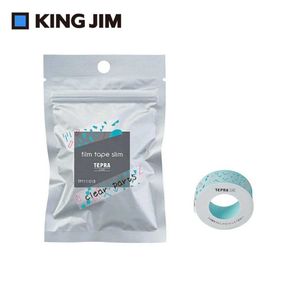 KING JIM TEPRA LITE 熱感式標籤薄膜自黏膠帶 11mm 透明幾何(TPT11-018)