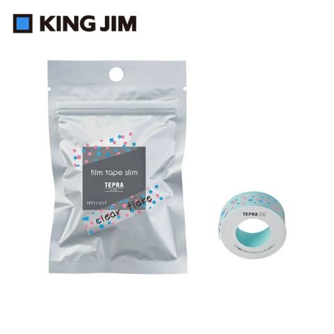 KING JIM TEPRA LITE 熱感式標籤薄膜自黏膠帶 11mm 透明碎片(TPT11-017)