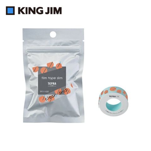 KING JIM TEPRA LITE 熱感式標籤薄膜自黏膠帶 11mm 透明水滴(TPT11-020)