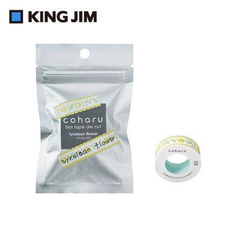 KING JIM TEPRA LITE 熱感式標籤薄膜自黏膠帶 13mm 提洛爾花(TPT13C-002)