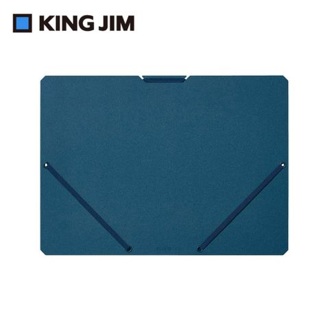 【KING JIM】Sand It文件收納夾 深藍 A4橫向 (2582-BL)