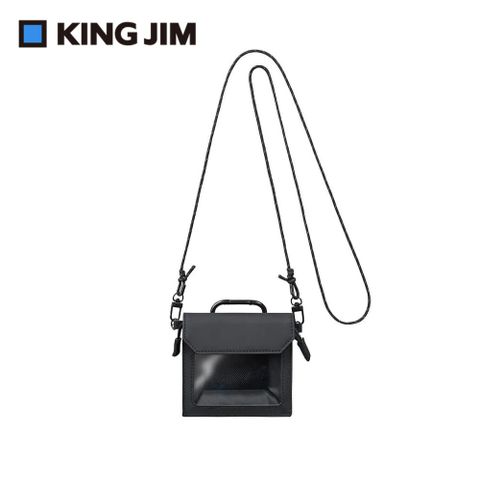 【KING JIM】Flatty One Mile多用途可斜背收納袋 mini 黑色 (5556-BK)