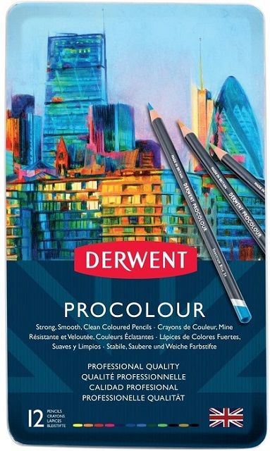 DERWENT PROCOLOUR油性色鉛12色鐵盒裝