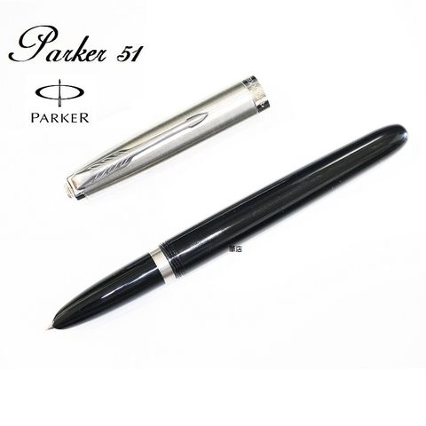 PARKER 派克 51復刻版 鋼筆 黑桿銀蓋 加贈鋼筆墨水/筆套