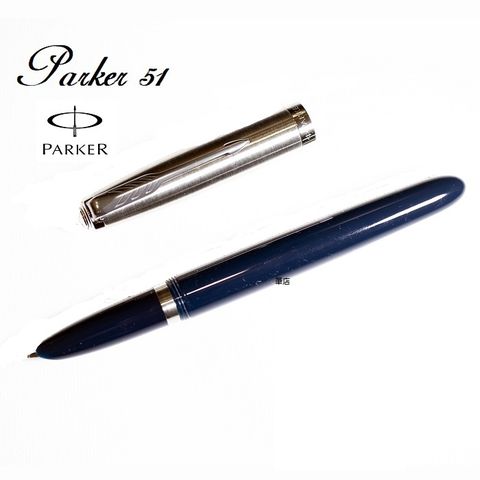 PARKER 派克 51復刻版 鋼筆 藍桿銀蓋 加贈鋼筆墨水/筆套