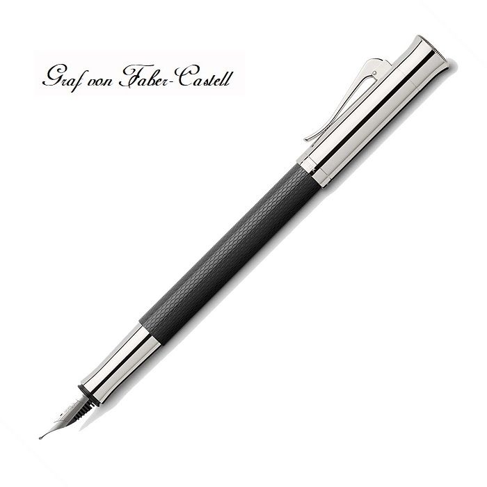 GRAF VON FABER-CASTELL 德國  繩紋飾 18K 鋼筆 黑