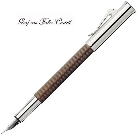德國 GRAF VON FABER-CASTELL 繩紋飾 18K 鋼筆 棕