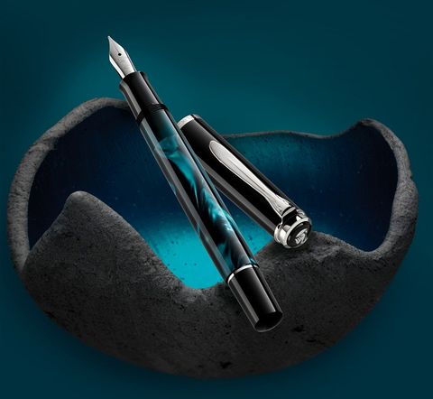 德國 PELIKAN 百利金 M205 2021 ETROL-MARBLED 青綠色大理石紋 鋼筆