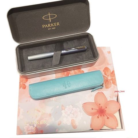 派克PARKER 櫻花藍鋼筆禮盒組