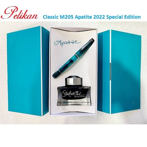 德國 PELIKAN 百利金 M205 Apatite 2022 Special Edition 磷光石藍 鋼筆/墨水禮盒組