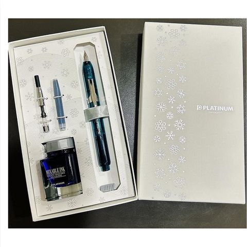 日本 Platinum “CURIDAS”可伸縮鋼筆禮盒組(綠)