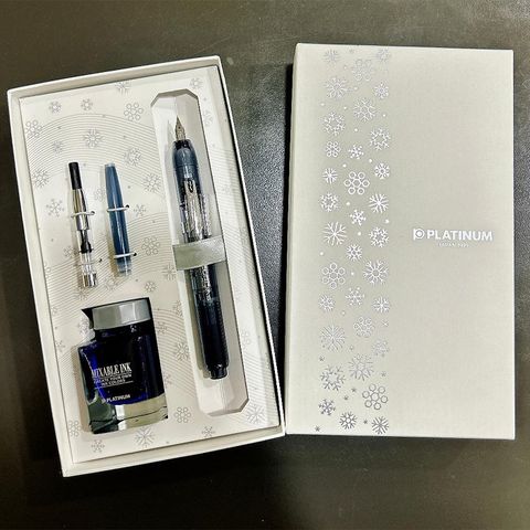 日本 Platinum“CURIDAS”可伸縮鋼筆禮盒組(黑)
