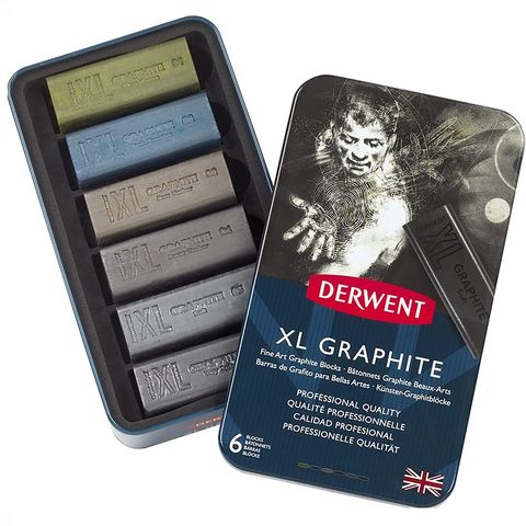 英國 Derwent 德爾文 XL Graphite 水性石墨塊6色 鐵盒 2302010
