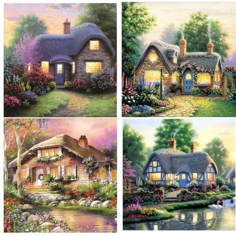 歐風小屋5D鑽石畫 -任選2入
