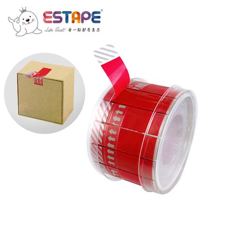 ESTAPE 王佳 抽取式保密易撕貼紅15mm x 55mm x 8M全轉移型/膠帶/封口