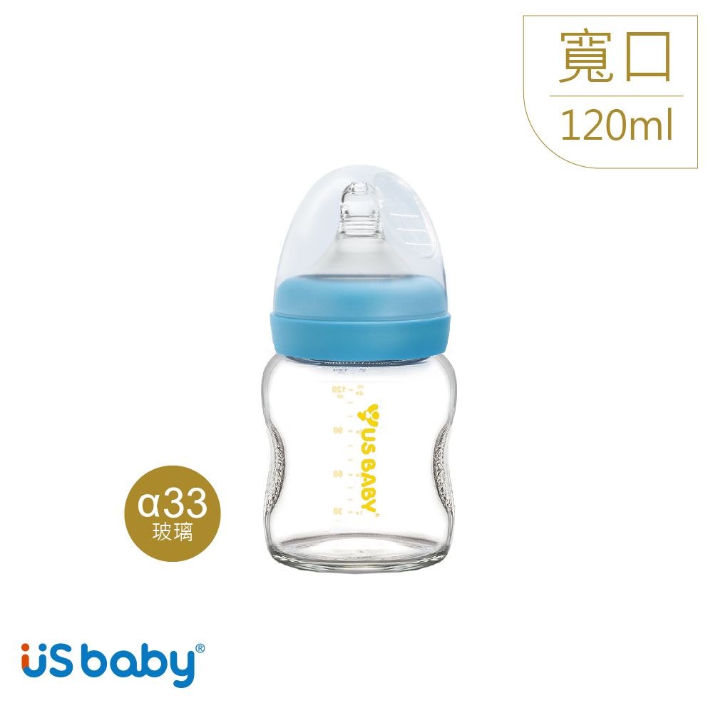 US BABY 優生  真母感玻璃奶瓶-寬口徑120ml