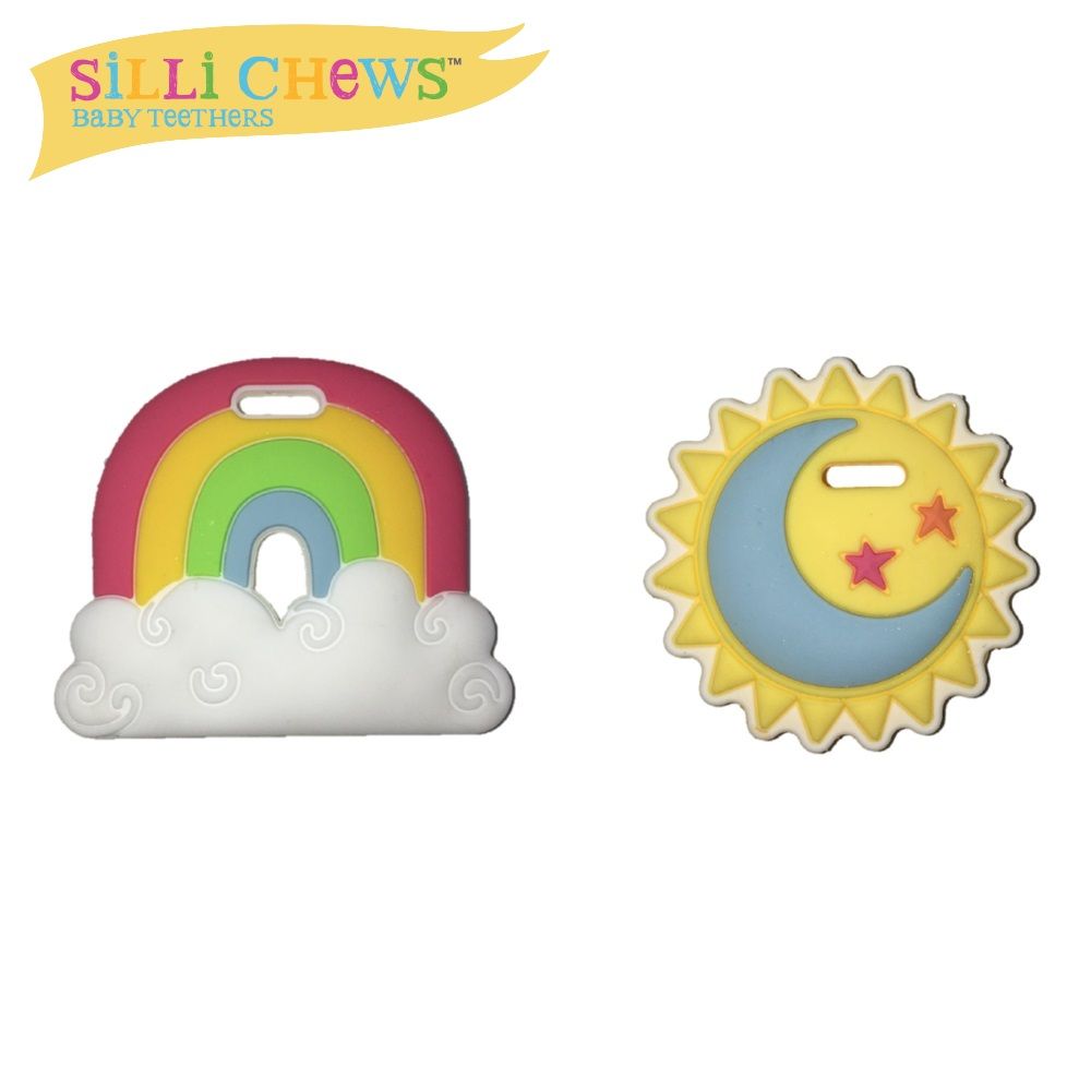 Silli Chews 迷你咬牙器2入/彩虹太陽