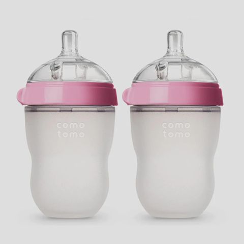 COMOTOMO 矽膠奶瓶二入250ml - 粉紅色