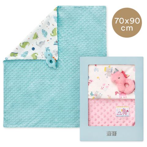 【奇哥】豆趣四季毯+手搖鈴禮盒(2色選擇)
