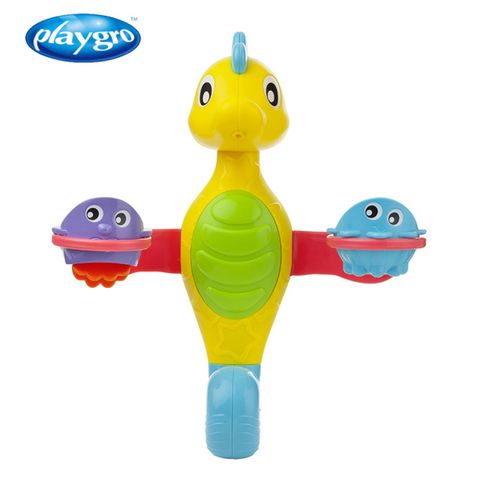 【Playgro 培高】噴水海馬洗澡玩具