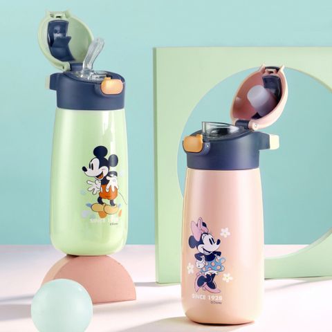 【優貝選】孩子最愛迪士尼/漫威卡通明星 兒童吸管式/直飲式 兩用保冷/保溫 便攜水壺