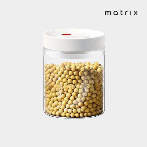 matrix按壓式真空保鮮玻璃密封罐800ml 咖啡豆密封 不含雙酚A 防潮儲存罐 手動抽真空