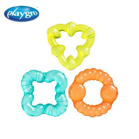 Playgro 【 培高】幾何冰涼三色固齒器(3入)