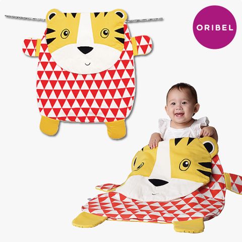 【ORIBEL奧麗貝】Peripop萌趣多功能萬用被/寶寶毯/收納袋-小老虎